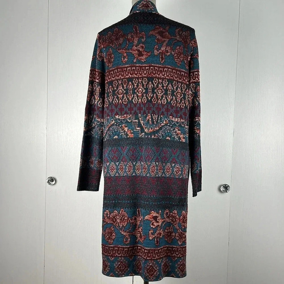 Chico’s Tapestry Regal Jacquard Open Front Cardigan Sweater LS Multi 2/L NWT - Picture 6 of 14